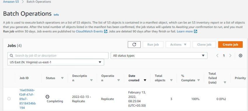 Replicate Existing Objects using AWS S3 Batch Replication